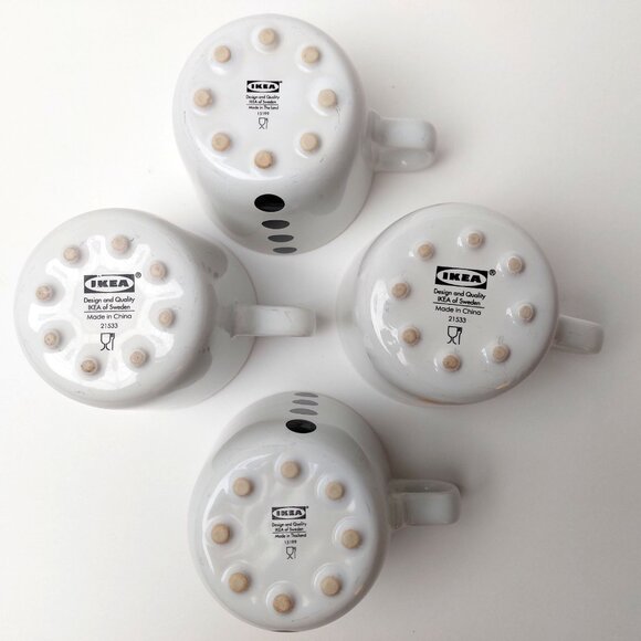 2x IKEA UNGDOM Stackable Coffee Tea Cups Mugs Yellow Polka Dot 15199 - Picture 3 of 5